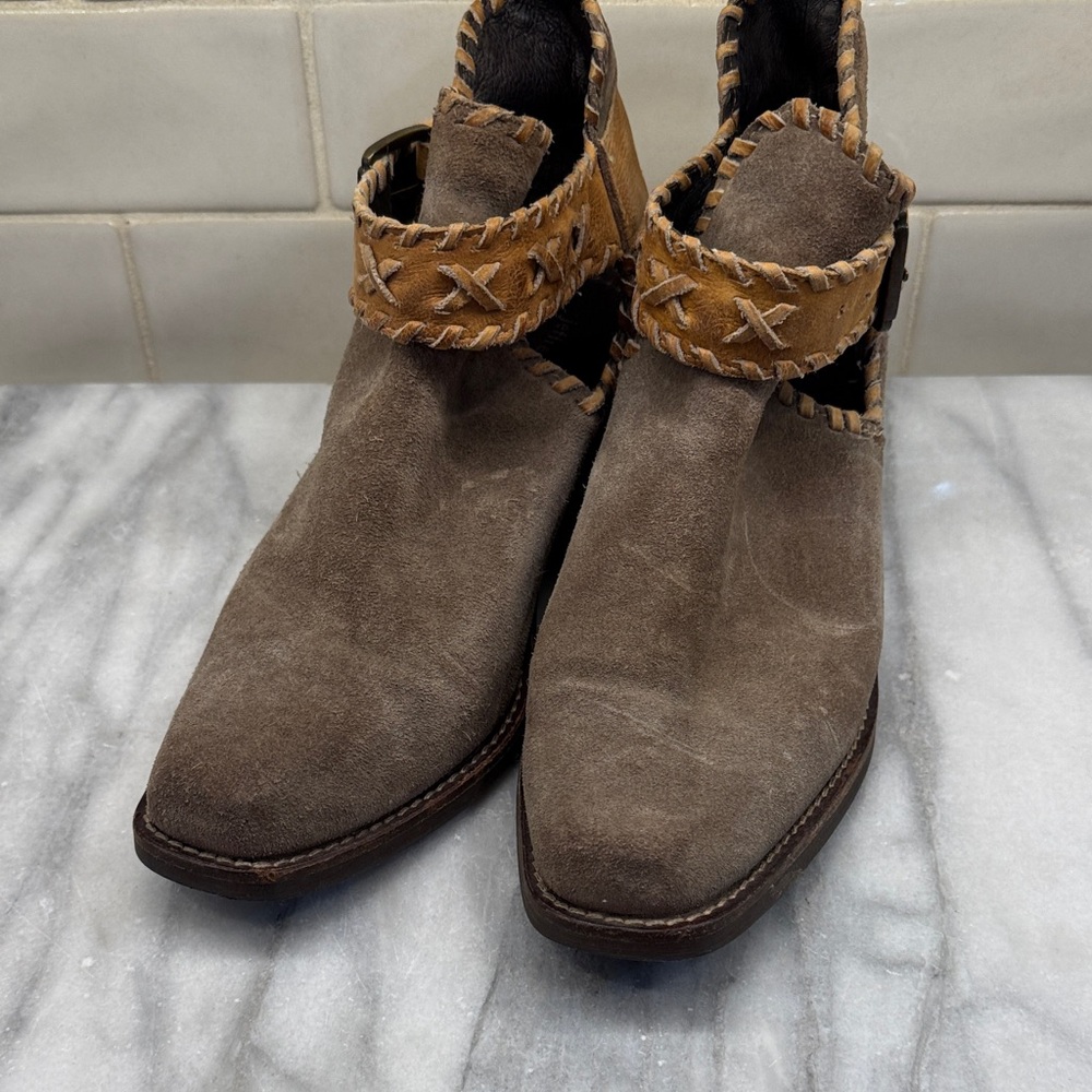 Jeffrey Campbell Brown Suede Ankle Booties